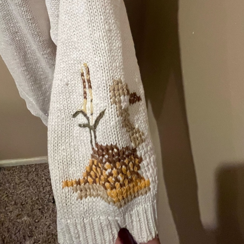 Vintage Susan Bristol Off White Cardigan Multicolor Embroidery, Grannycore, M - Picture 8 of 12
